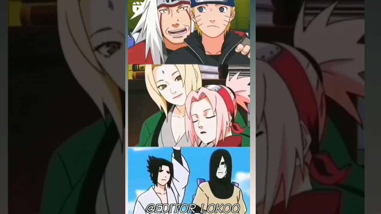 legendary shanins and their students // orochimaru - sasuke // jiraya - naruto // tsunade - sakura /