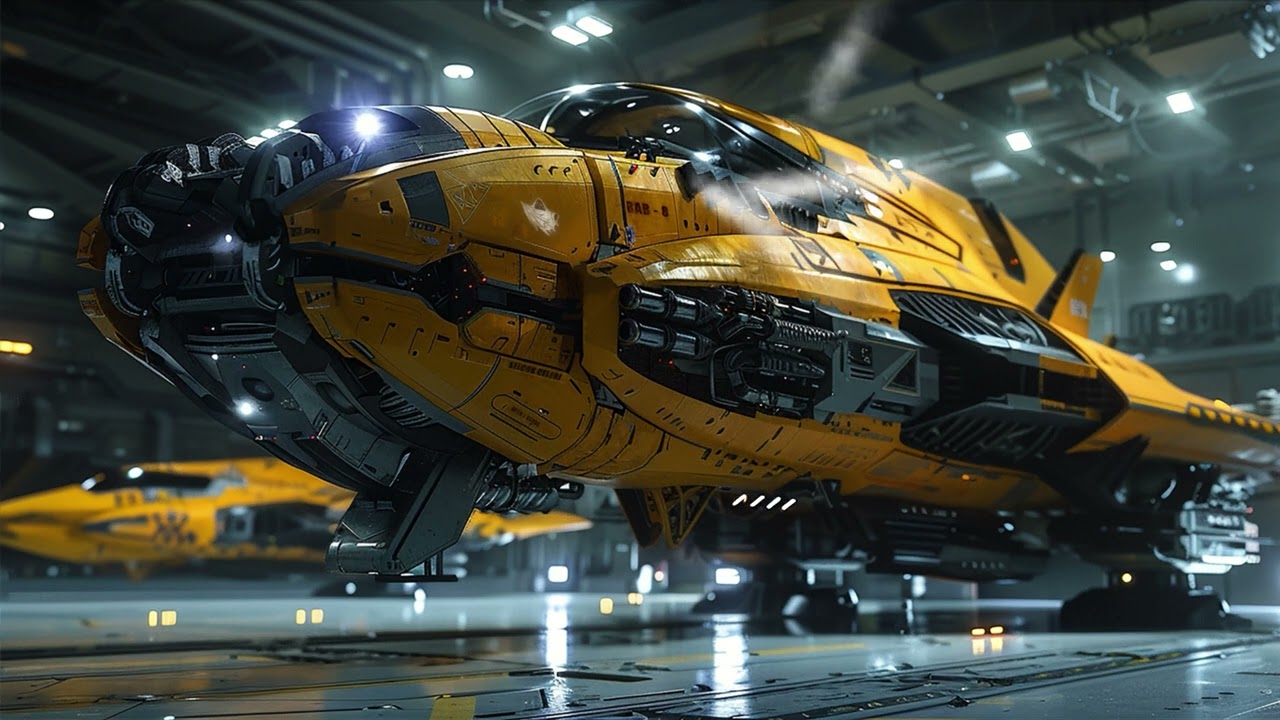 Space Station Hangar, Spaceship Maintenance. Sci-Fi Ambiance for Sleep, Study, Relaxation