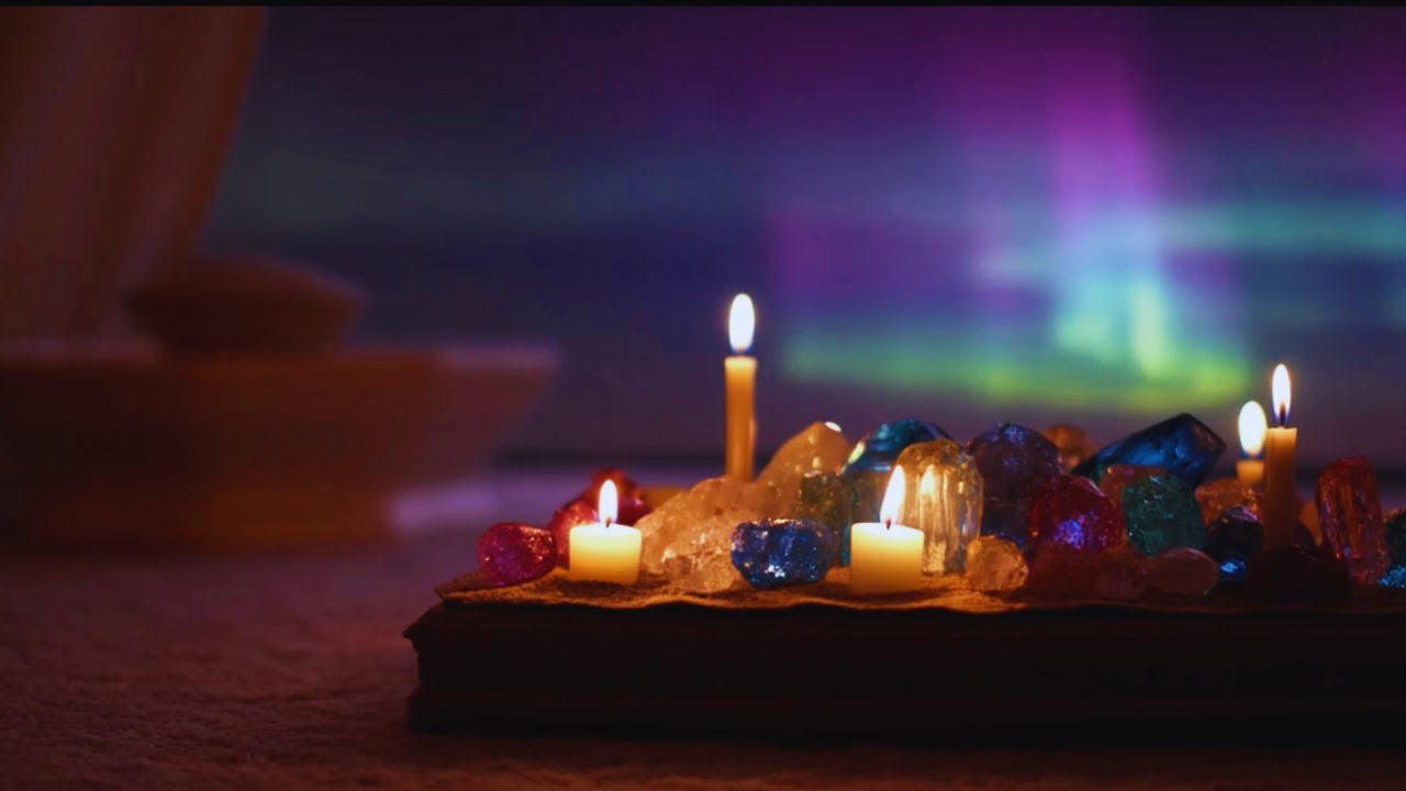 Candlelit Meditation Under Northern Lights | Binaural Beats for Mindfulness, Breathwork & Inner Calm