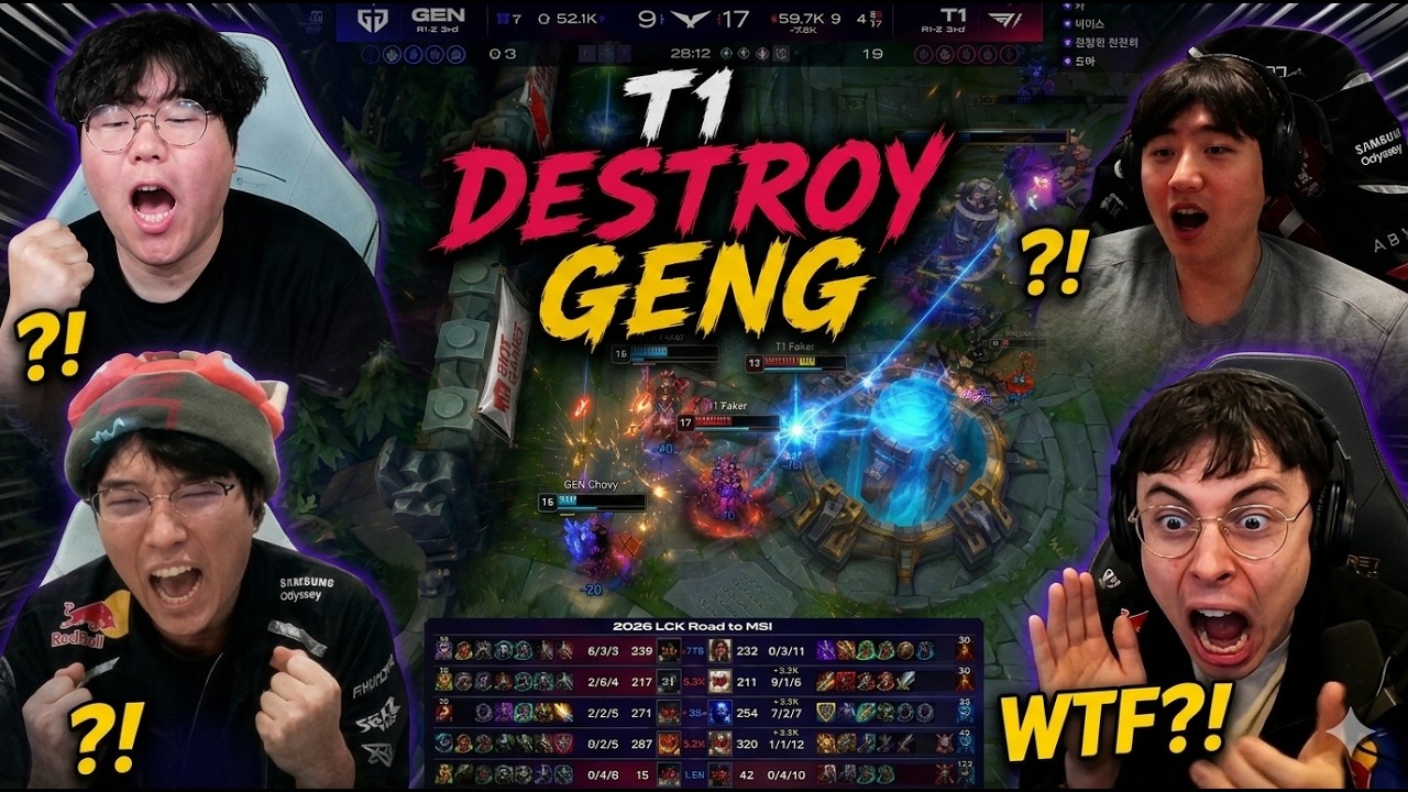 All Streamers Reaction T1 Destroy GENG - Road To MSI 2026