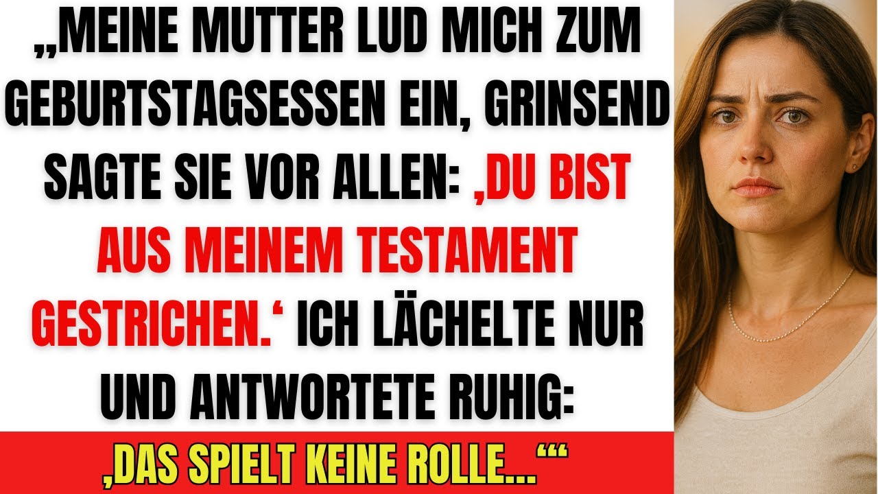Meine Mutter schloss mich vom Testament aus – doch ich hatte ein Geheimnis vorbereitet