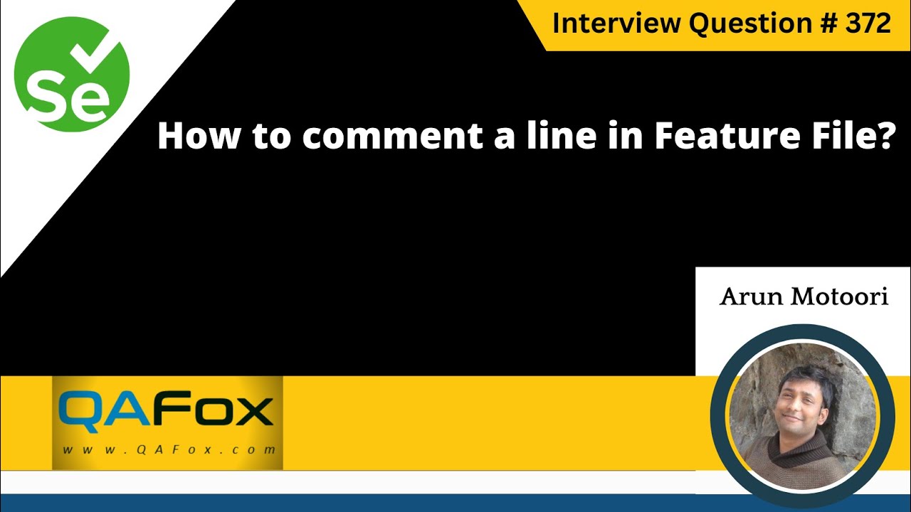 How to comment a line in Feature file (Selenium Interview Question #372)
