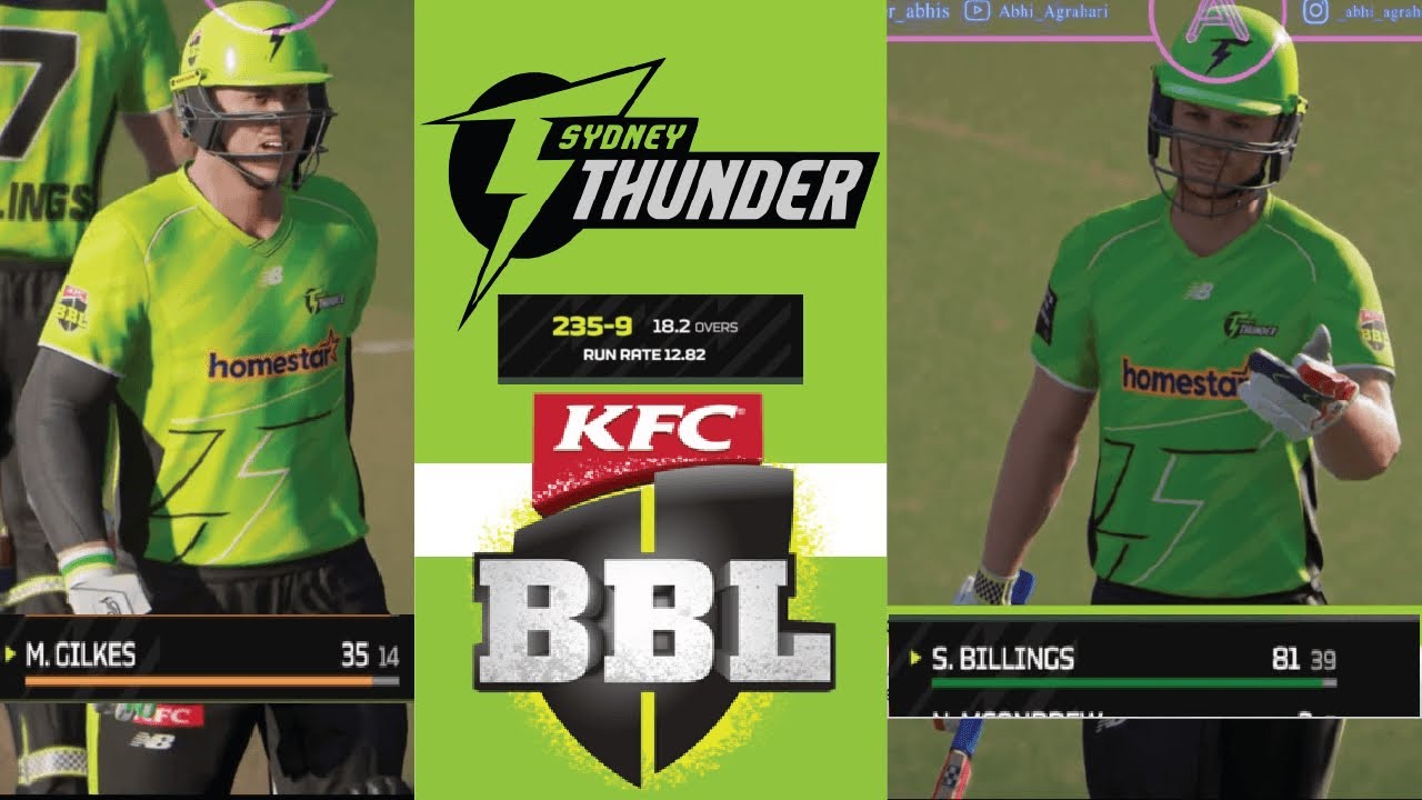 Thunder Smash 239 All Out in 18.3 Overs! Konstas & Billings Fire 🔥 | #bbl  #cricket26 #video 