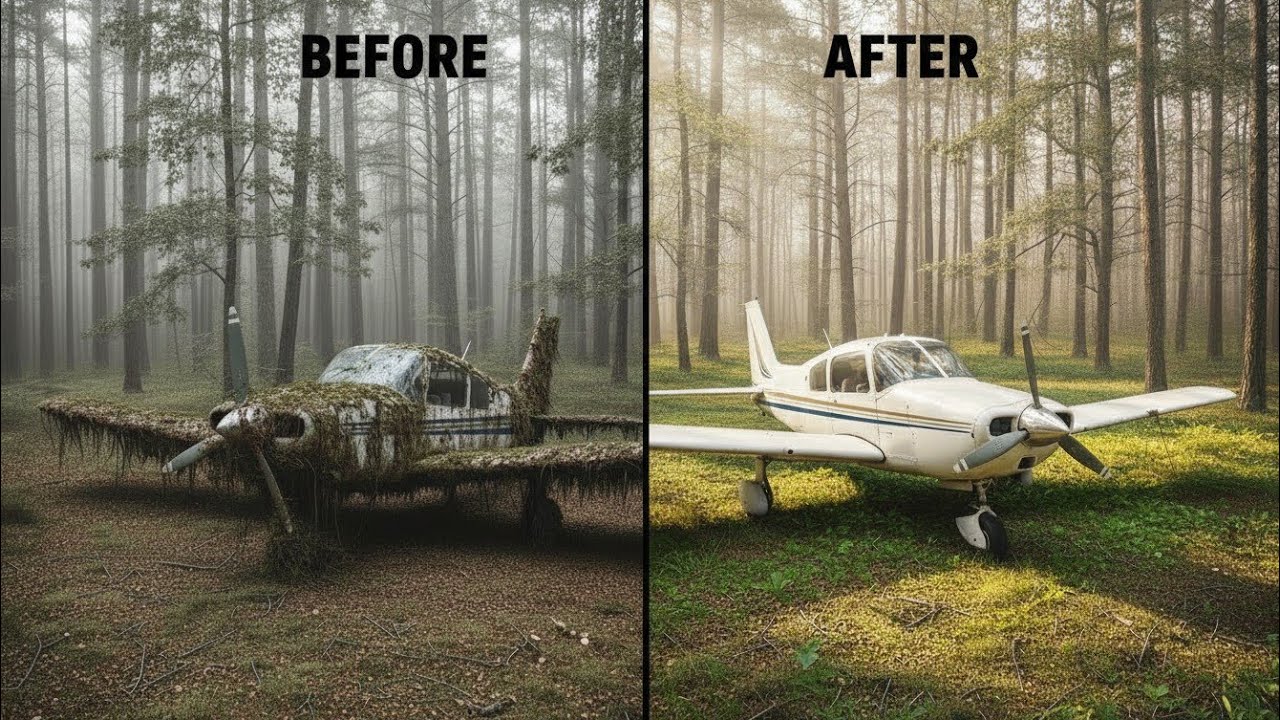 Abandoned Airplane in the Forest ASMR – Restoring It to Life!