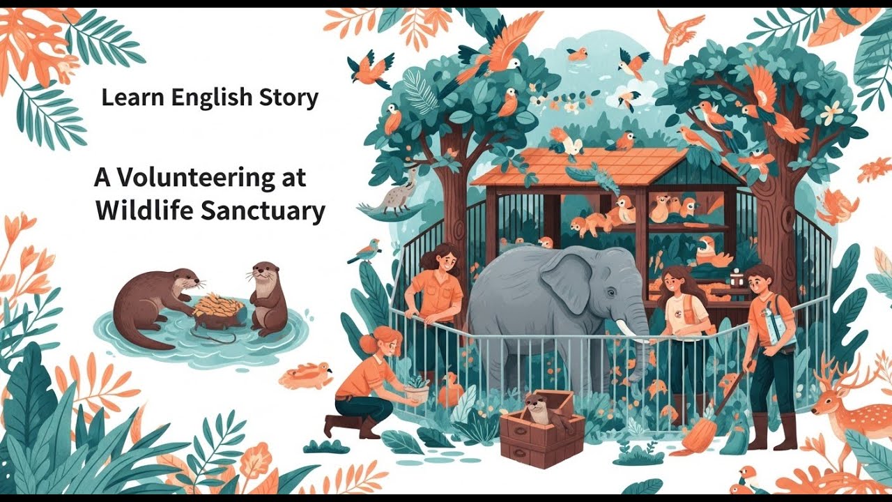 Learn English Story: A Day Volunteering at a Wildlife Sanctuary | Improve English Listening