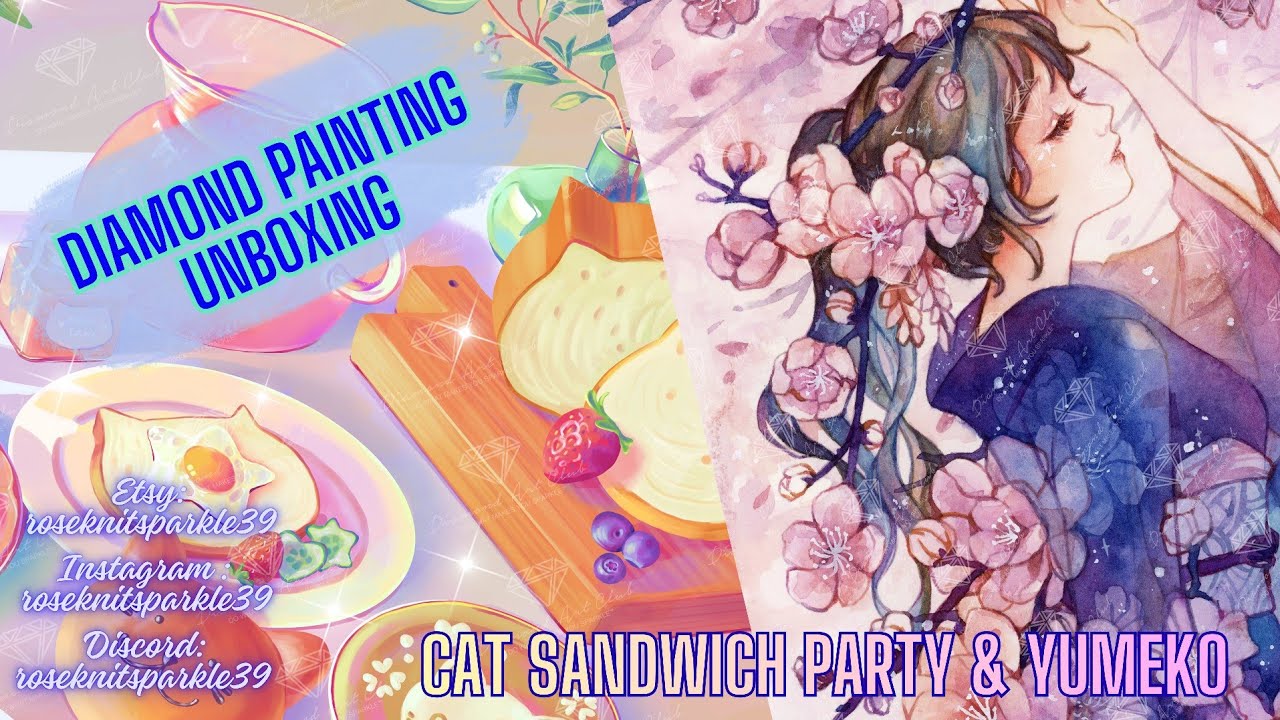 Ep 558: Diamond Art Club Unboxing- Cat Sandwich Party & Yumeko #craft #diamondartclub #unboxing