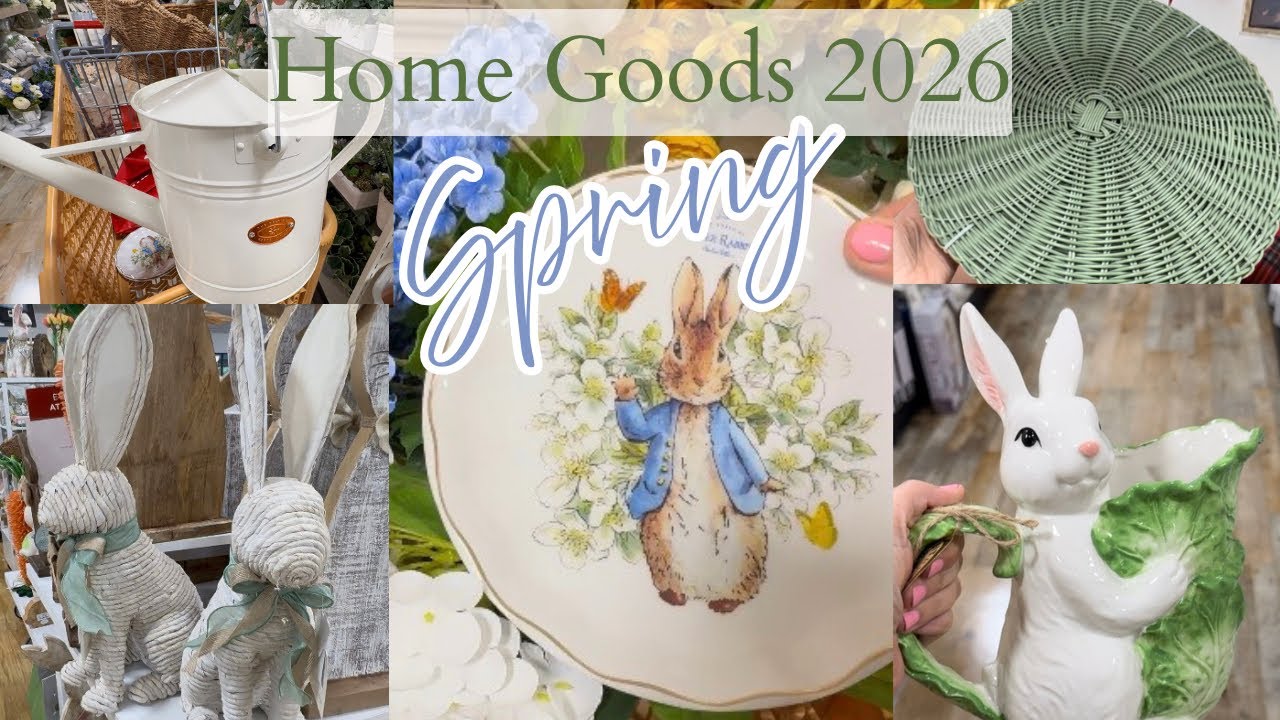Home Goods NEW Easter Spring shop with me 2026, Easter spring home decor ideas, Peter rabbit decor 