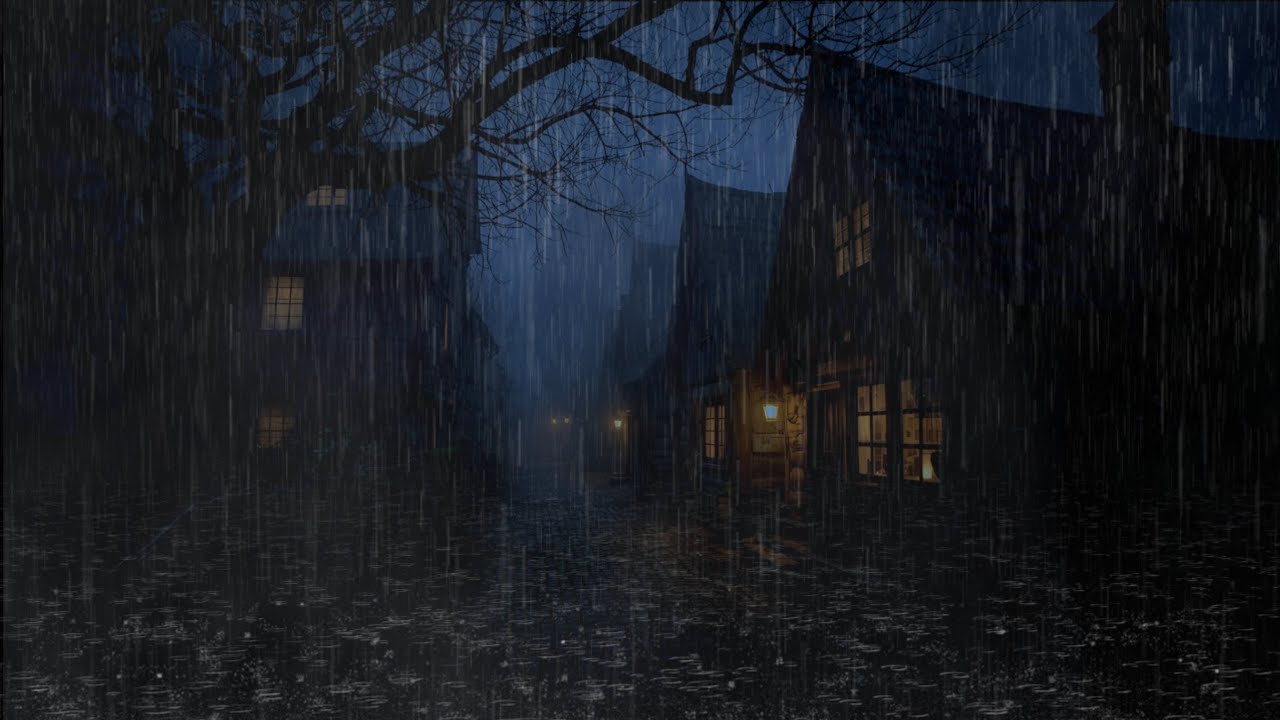 Calming Night Rain in a Silent Old Town | Study, Sleep & Relax