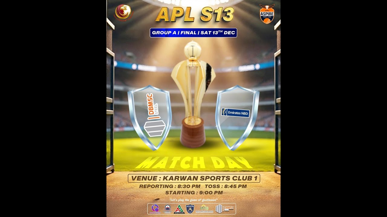 DBMSC STEEL Vs Emirates NBD FINAL MATCH KARWAN GROUND 1