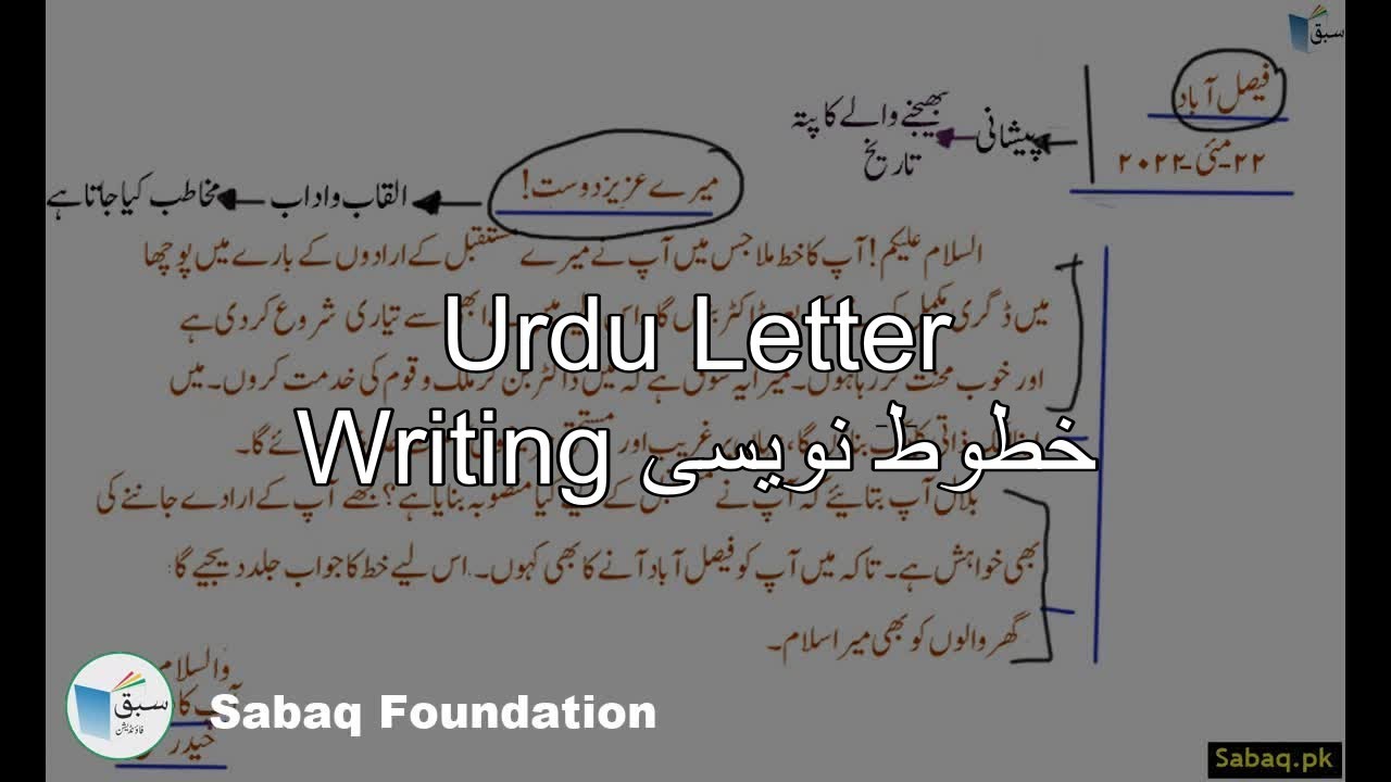 Urdu Letter Writing خطوط نویسی, Lecture | Sabaq.pk