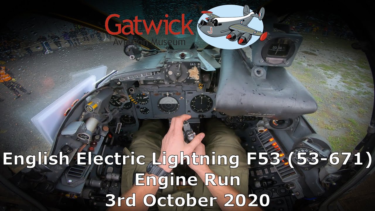 English Electric Lightning F53 (53-671) Engine Run - 3rd October 2020 - Gatwick Aviation Museum (4K)