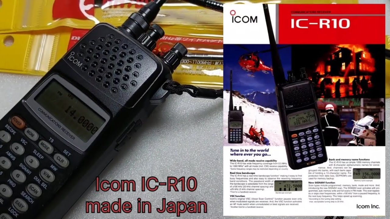 Diamond RH789 wideband Telescopic antenna & Icom IC-R10 communication Receiver