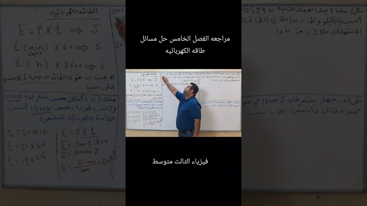 المحاضرة الثالثه فيزياء ثالث متوسط  الطاقه الكهربائيه