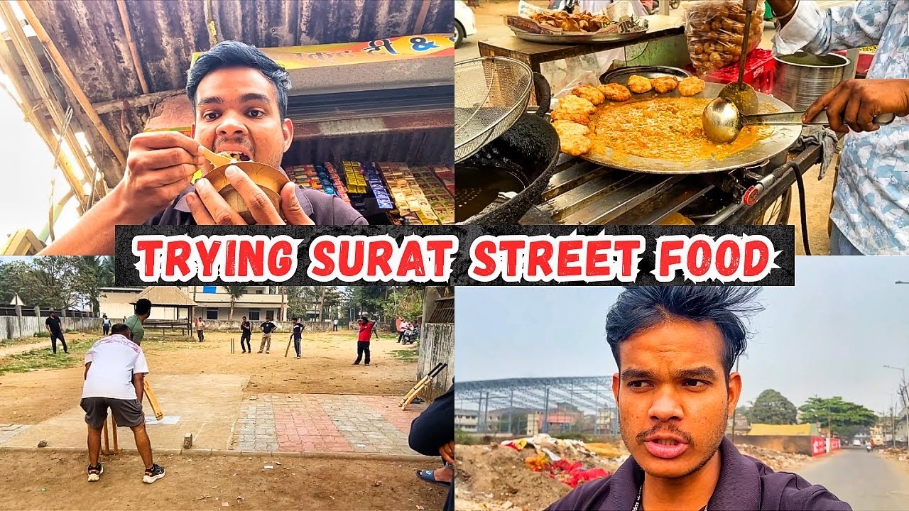 Trying surat street food chole samosa😲 Chole Samosa + Cricket 🏏 