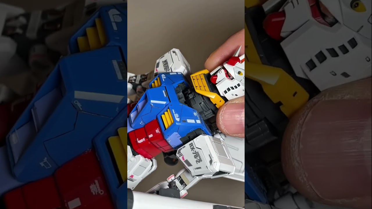 LEDユニット(イエロー)をMG RX-78-2ガンダムVer3.0に取り付けて点灯して見ました。ショート版。