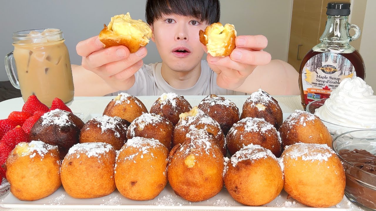 ASMR 揚げバター Deep Fried Butter EATING SOUNDS | 咀嚼音 | MUKBANG | 먹방