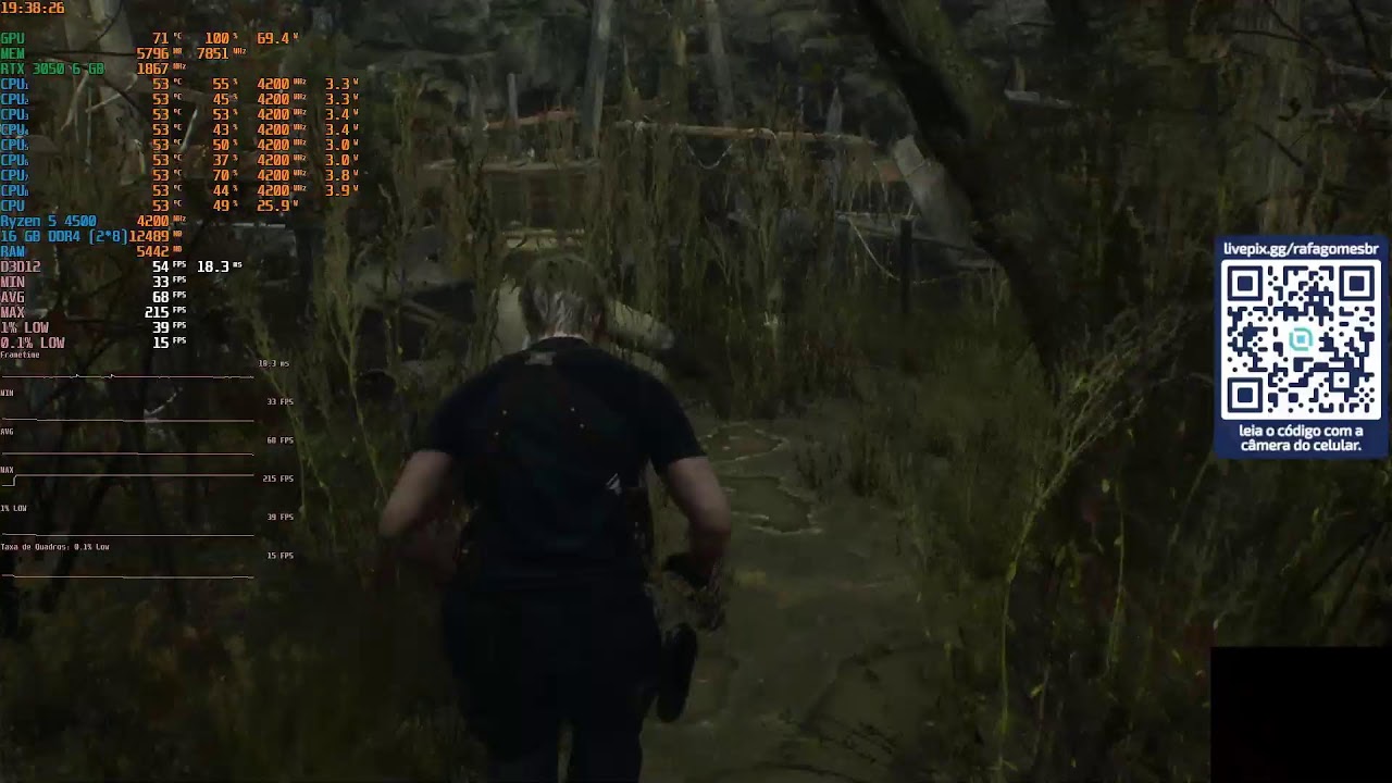 Resident Evil 4 Remake - 1080p (FSR1 UQ.) - Max./RT N. - RTX 3050 6 GB OC + R5 4500 (16 GB) - HDD