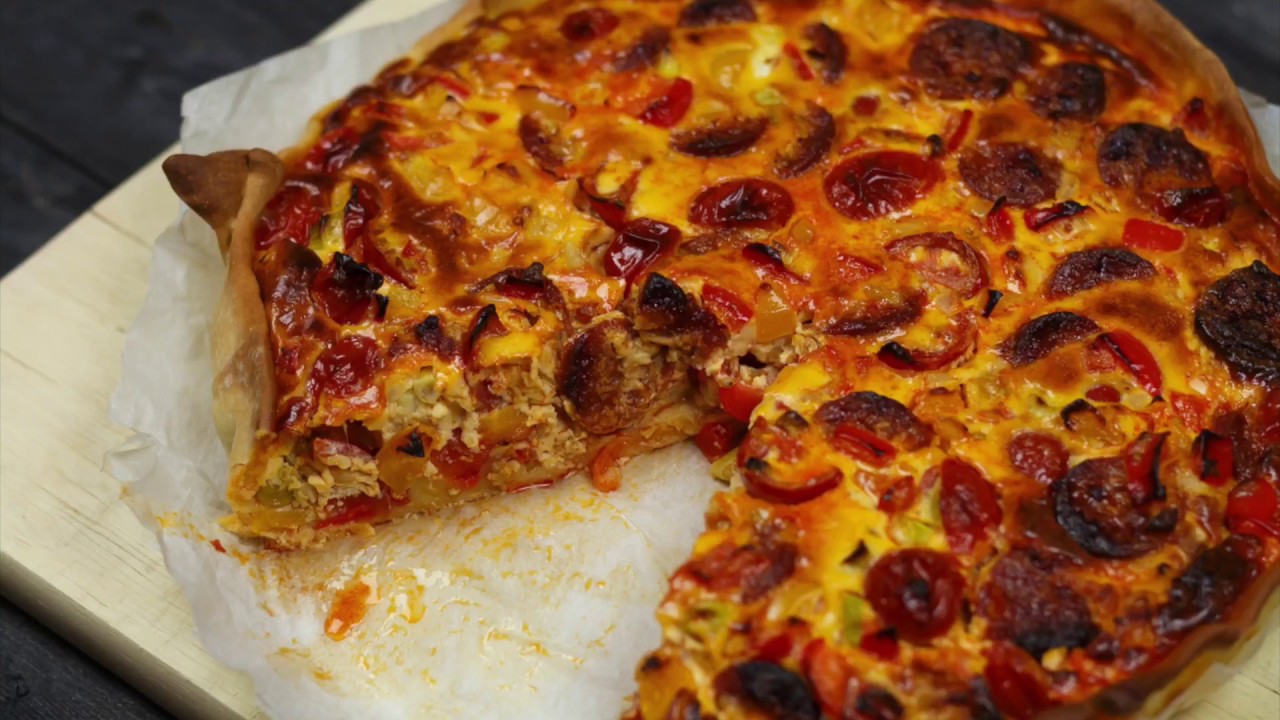 Quiche met chorizo en paprika