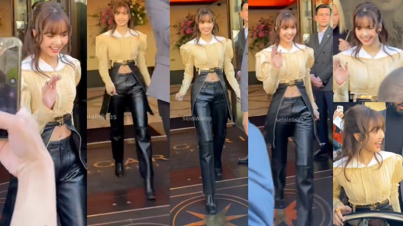 กรี๊ดดดลิซ่าออกจากโรงเเรมเเล้วลุคร่วมงาน  LOUIS VUITTON FW26 เสื้อเเขนตุ๊กตา กางเกงหนัง น่ารักมาก
