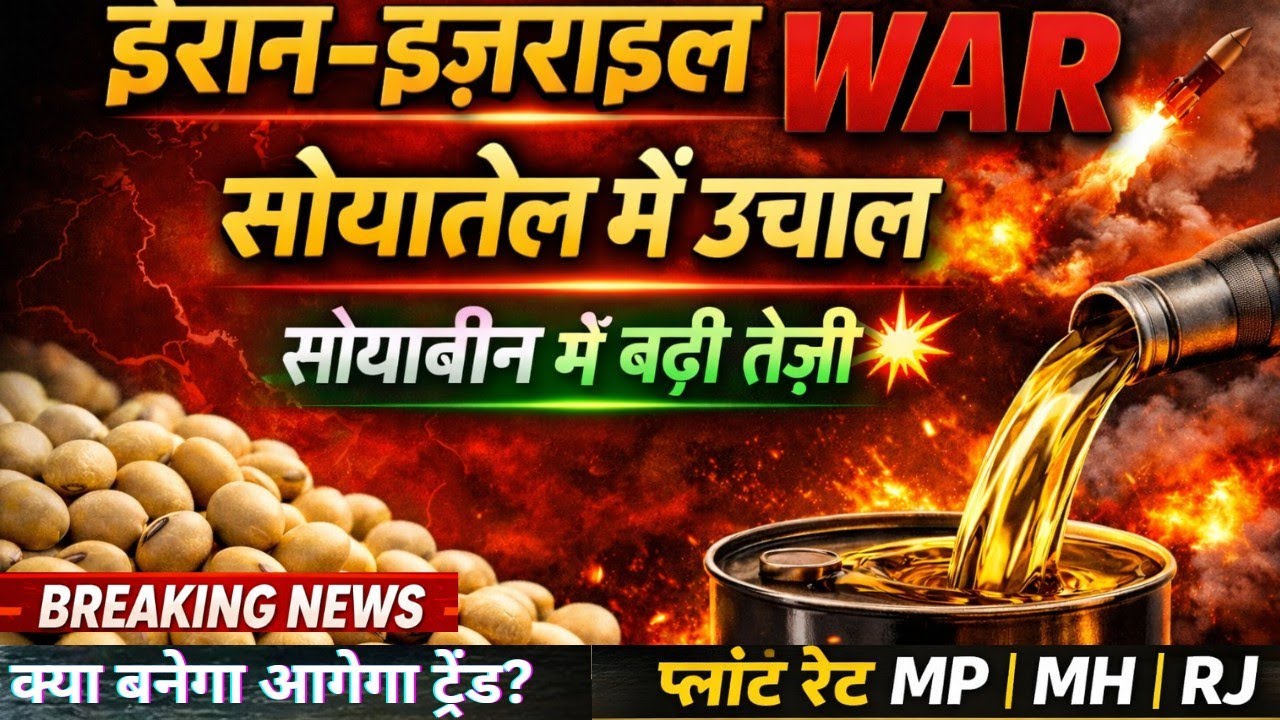 💥ईरान-इज़राइल WAR से सोयातेल में जोरदार उछाल | सोयाबीन में बड़ी तेजी आने वाली