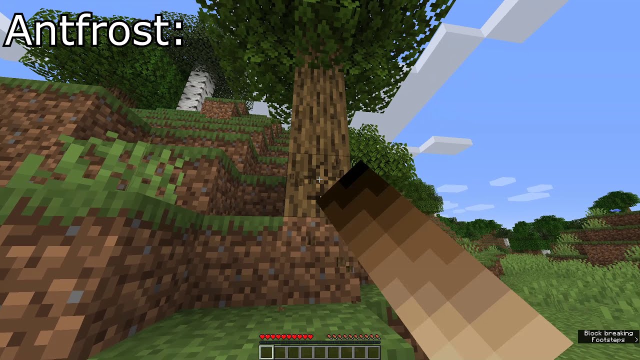 Вид от первого лица муравья в Minecraft Manhunt...