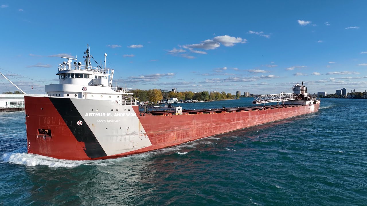 Arthur M Anderson Port Huron, October 8, 2022 drone 4k
