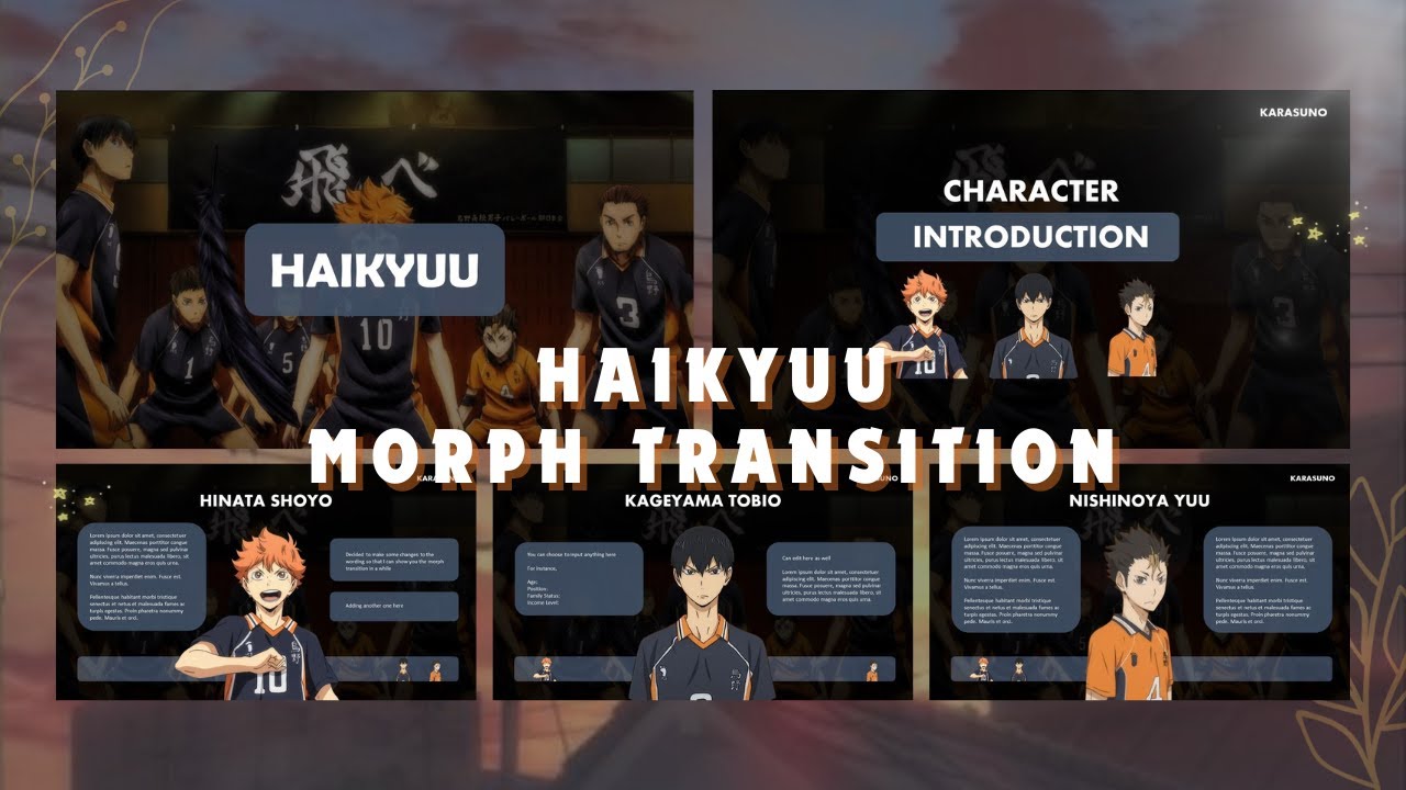 How I use morph transition for simple character introduction | Haikyuu PowerPoint Design