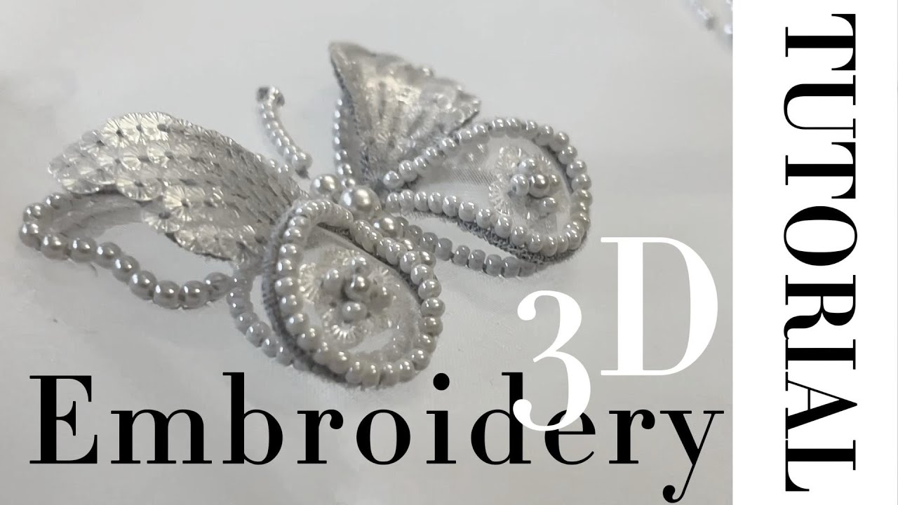 How to make 3D Embroidery 🪡🤍🦋