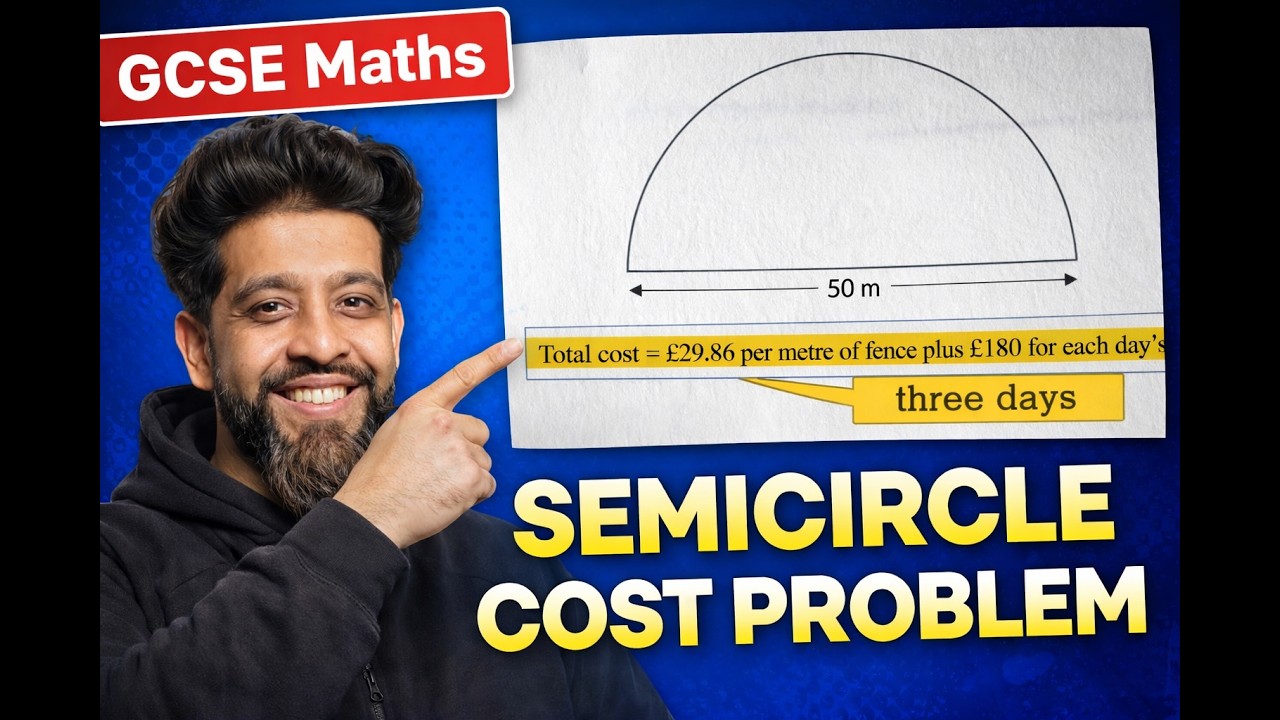 GCSE Maths Perimeter & Cost Problem (Semicircle) | Exam Question Walkthrough