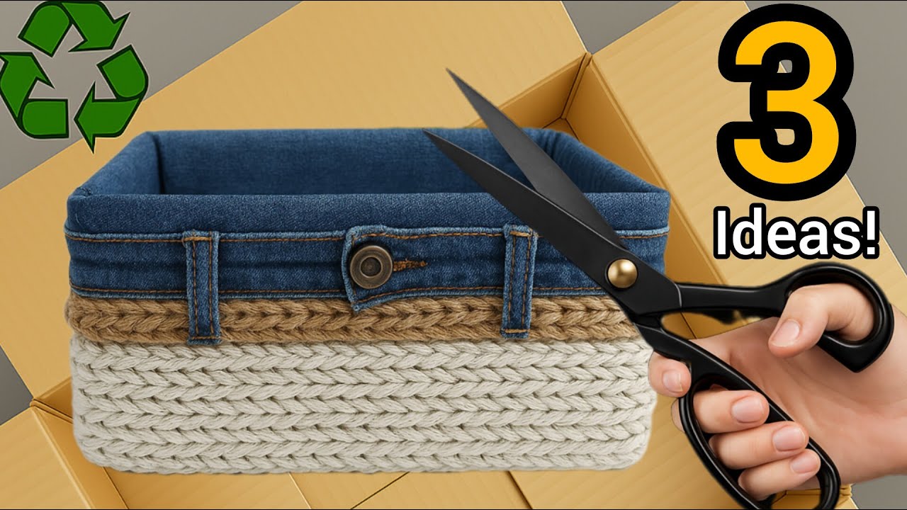 Transform cardboard, old jeans and extra fabrics😱♻️ 3 pure recycling ideas that will surprise you!