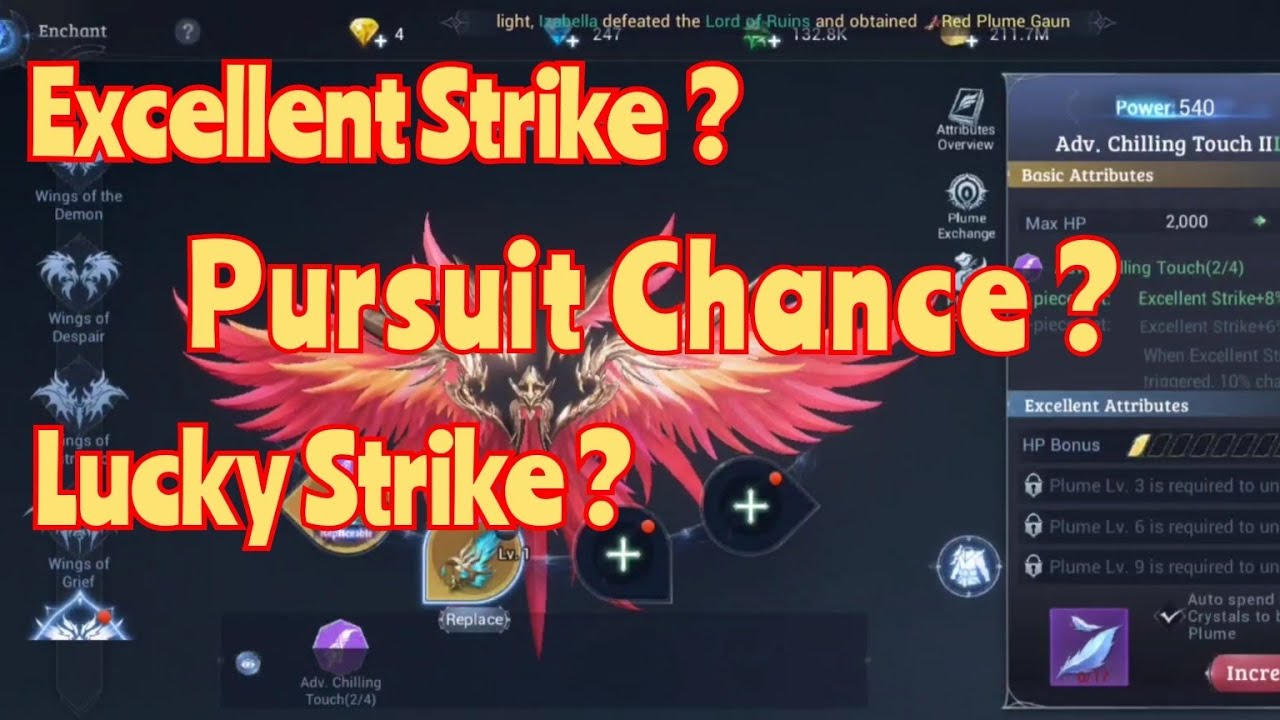 MU Origin 3 Plume Attributes Guide Wings equipment