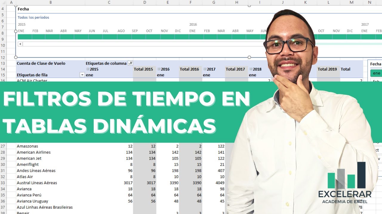Tablas Dinámicas: Filtrar por meses y años en Excel - Líneas de Tiempo | Segmentador de datos