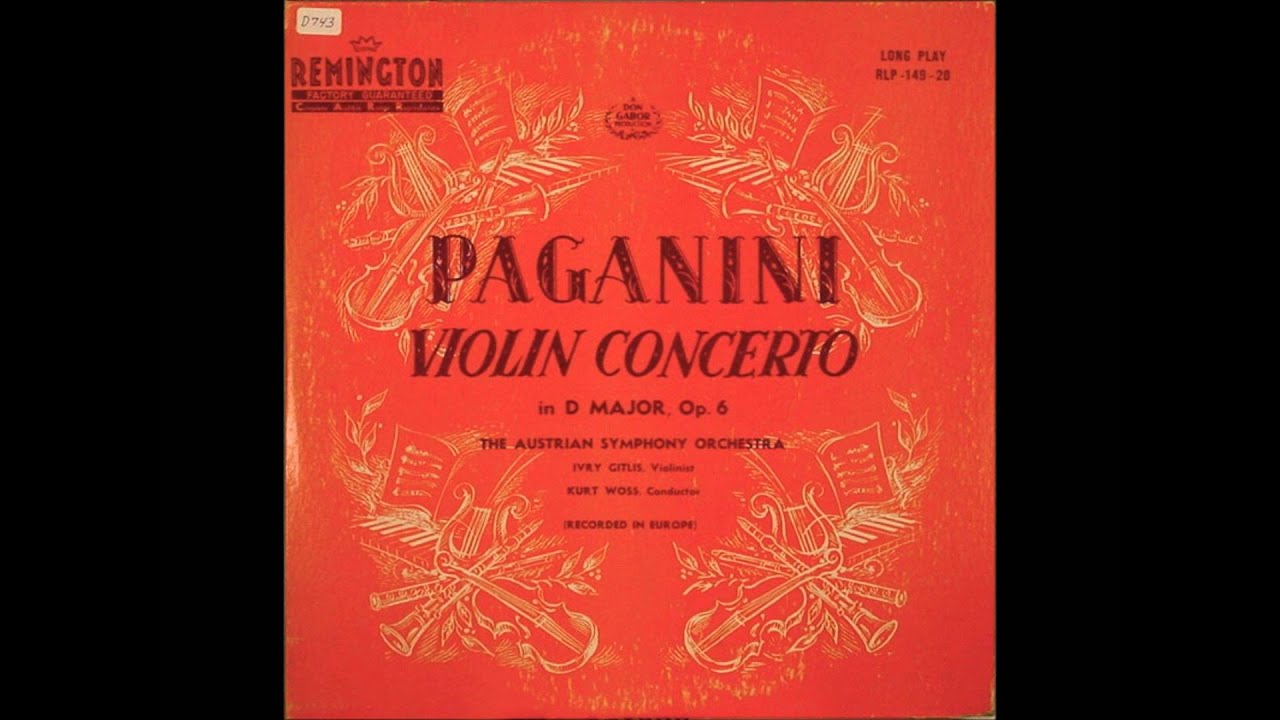 Ivry Gitlis Rare Recording 1950 Paganini Concerto Wilhelmj version