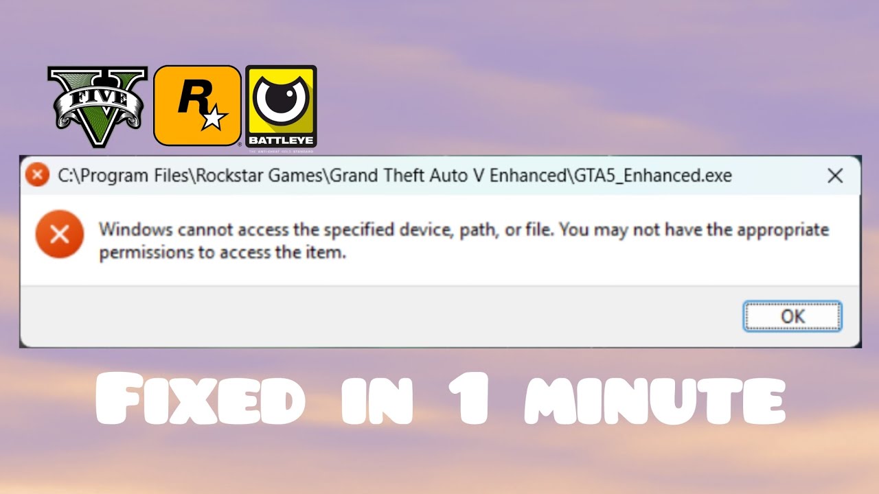 Fix GTA V Legacy & Enhanced - Windows cannot access the specified device or file (2025)