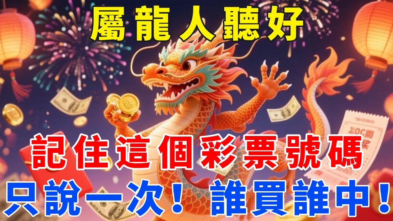 屬龍人聽好：記住這個彩票號碼！昨晚夢裏財神告訴我的，只說一次！誰買誰中！【梵心若素】#生肖 #運勢 #風水 #財運 #命理