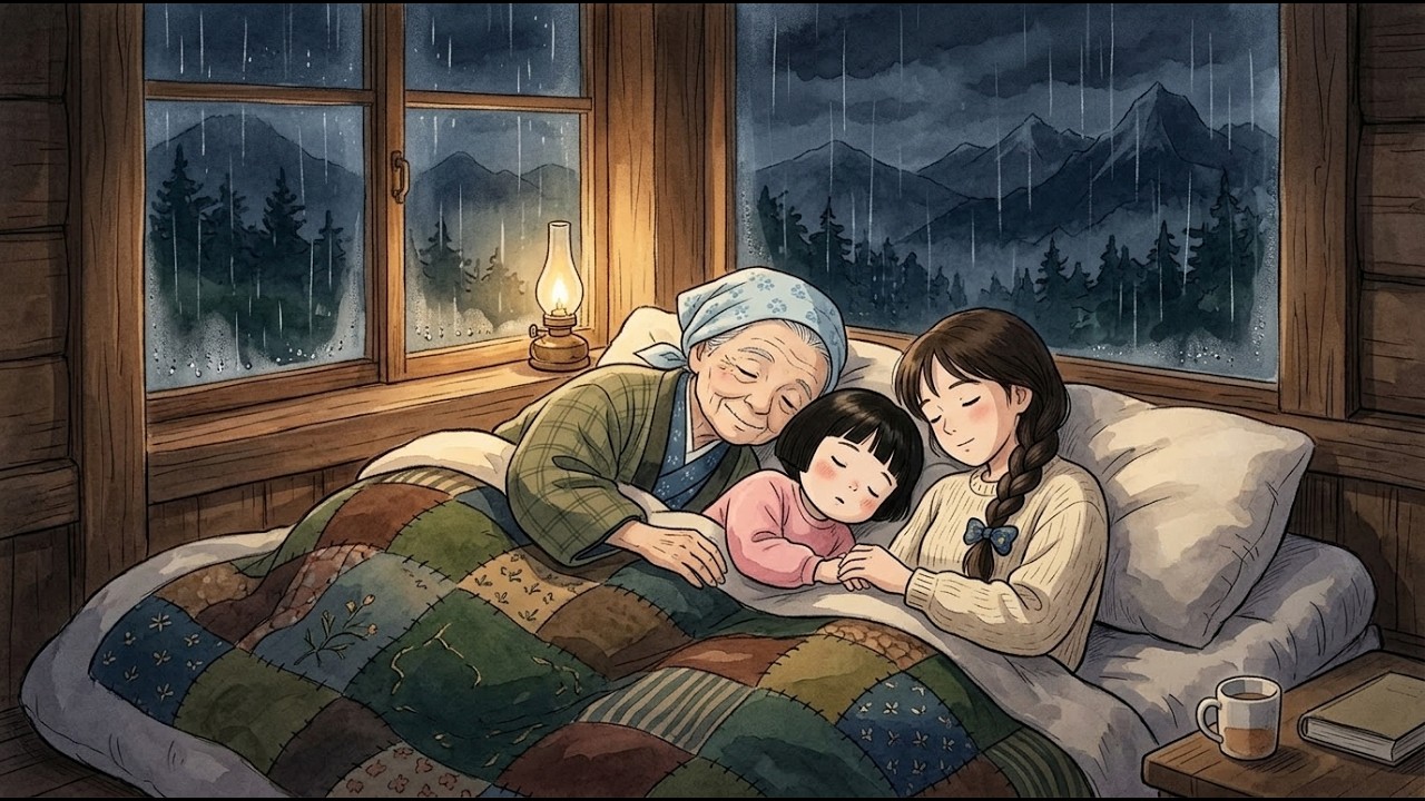 Cozy Rainy Day in Grandma’s Log Cabin on the Hill🌧️🏡Studio Ghibli Style |Ghibli Warm Corners