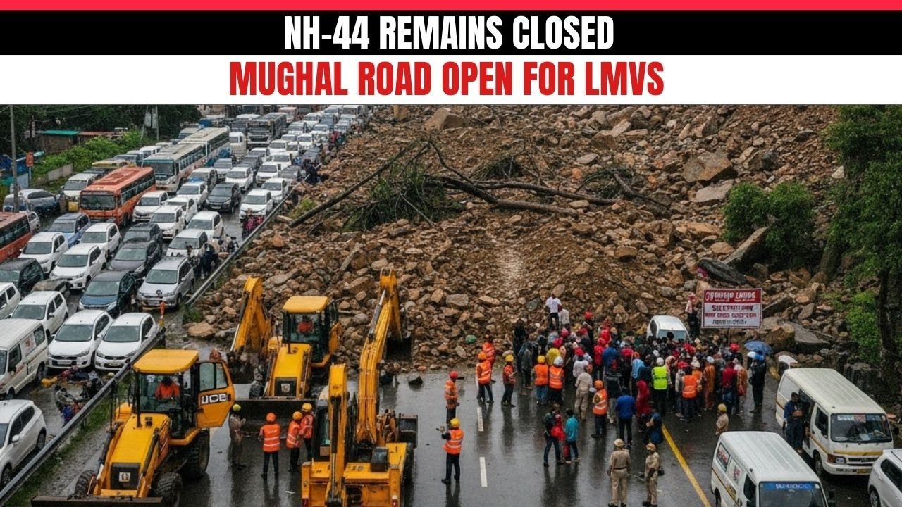 Landslides Hit J&K | Jammu–Srinagar NH-44 Closed  | Mughal Road Open for LMVs