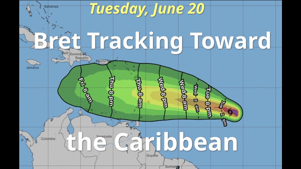 [Tuesday] Bret Tracking Toward the Caribbean; Tropical Storm Conditions Expected