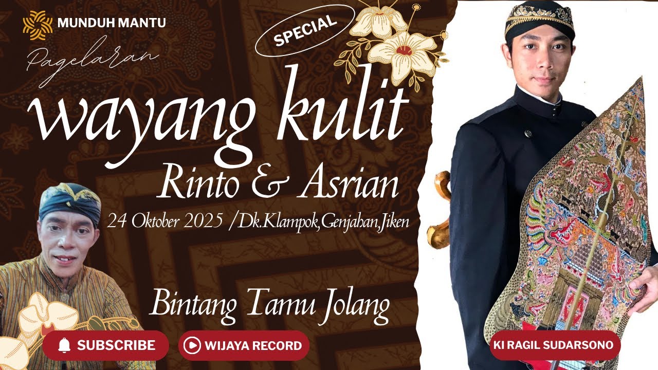🔴Live Streaming Wayang Kulit // Ki Ragil Sudarsono // Munduh Mantu RINTO & ASRIAN // 24 OKTOBER 2025