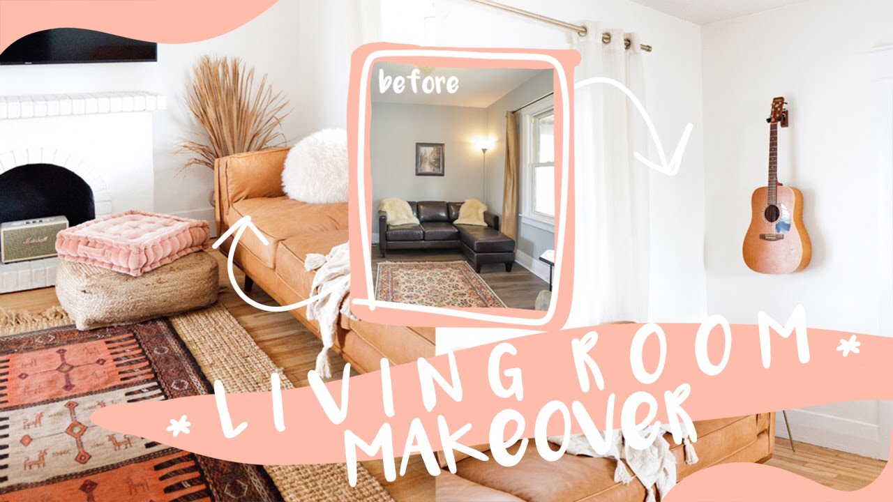 My *boho* Living Room MAKEOVER! * Home Reno Vlog #3