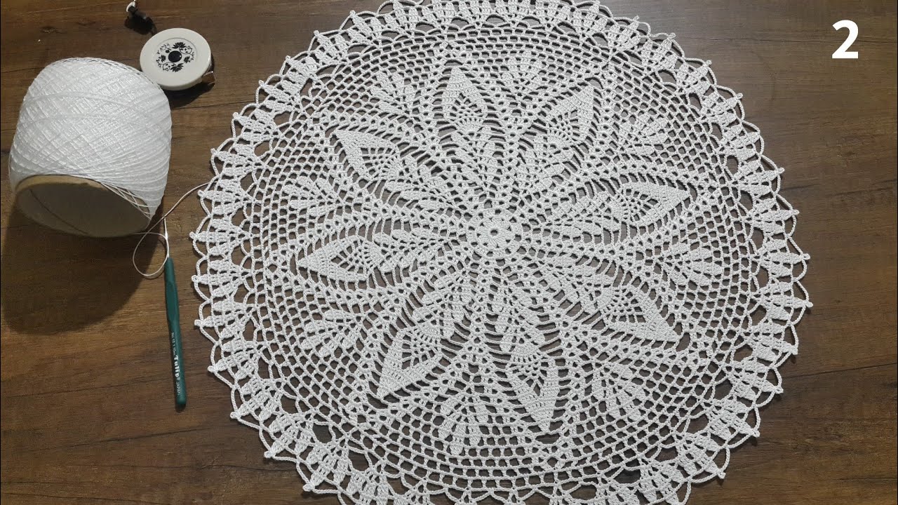 Tığişi Örgü Büyük Yuvarlak Dantel Modeli & Crochet knitTing Big Round Part 2