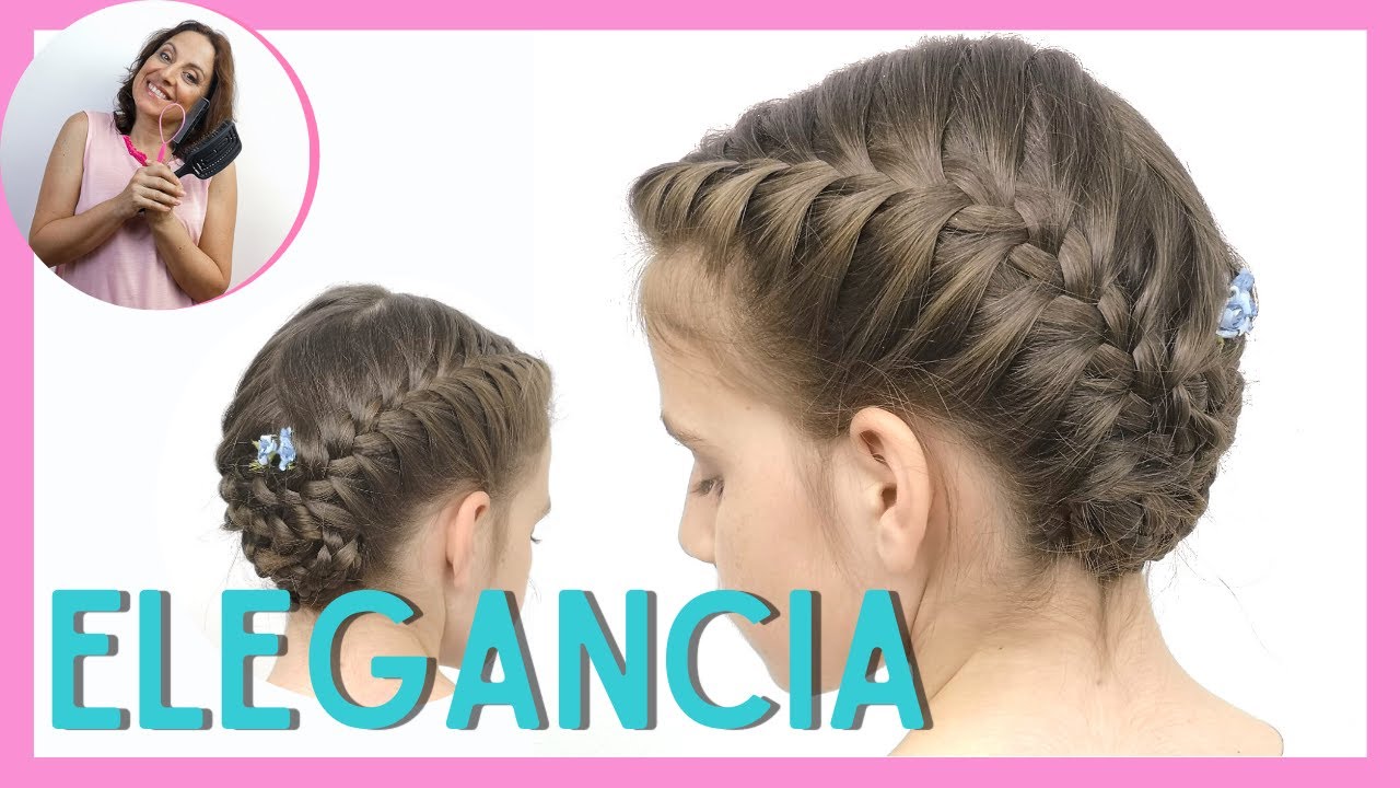 RECOGIDO SENCILLO Y ELEGANTE CON TRENZA FRANCESA - PEINADOS PARA NIÑAS - FÁCIL Y RÁPIDO -PEQUEINADOS