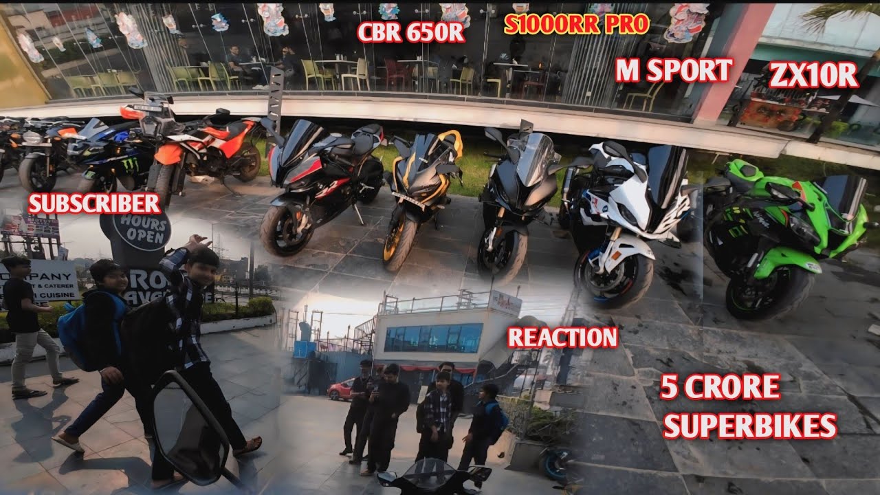 ₹5 Crore Superbikes 😍IN ONE FREM /Public Reaction to CBR650R, S1000RR & ZX10R 🔥 #ridersomnath