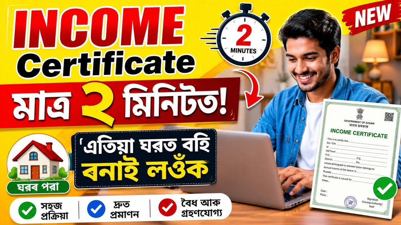 Income Certificate Online Apply 2026  // How To Online Apply Income Certificate Assam
