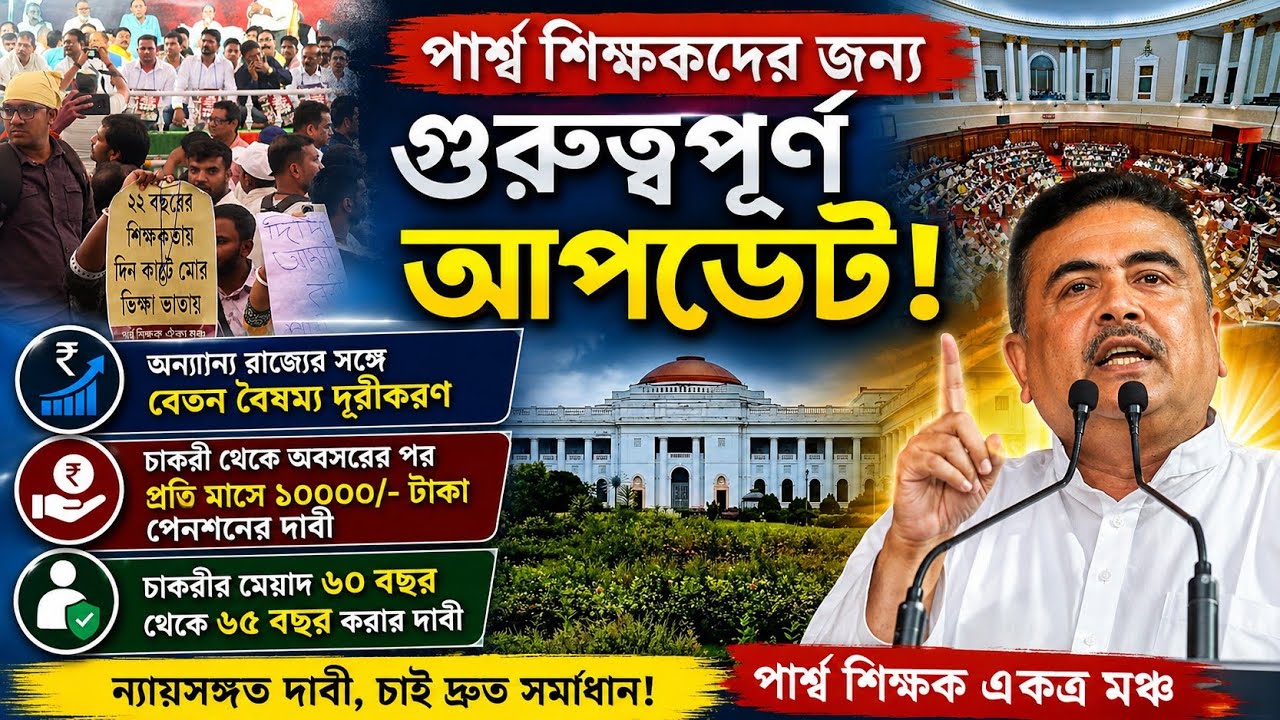 পার্শ্ব শিক্ষকদের প্রতিমাসে অবসরকালীন পেনশন| para teacher latest news today| ssm| para teacher