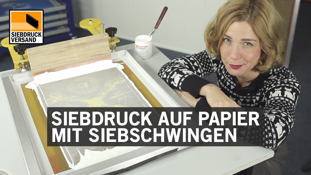Siebdruck auf Papier mit Siebschwingen und PapyroPrint Siebdruckfarbe