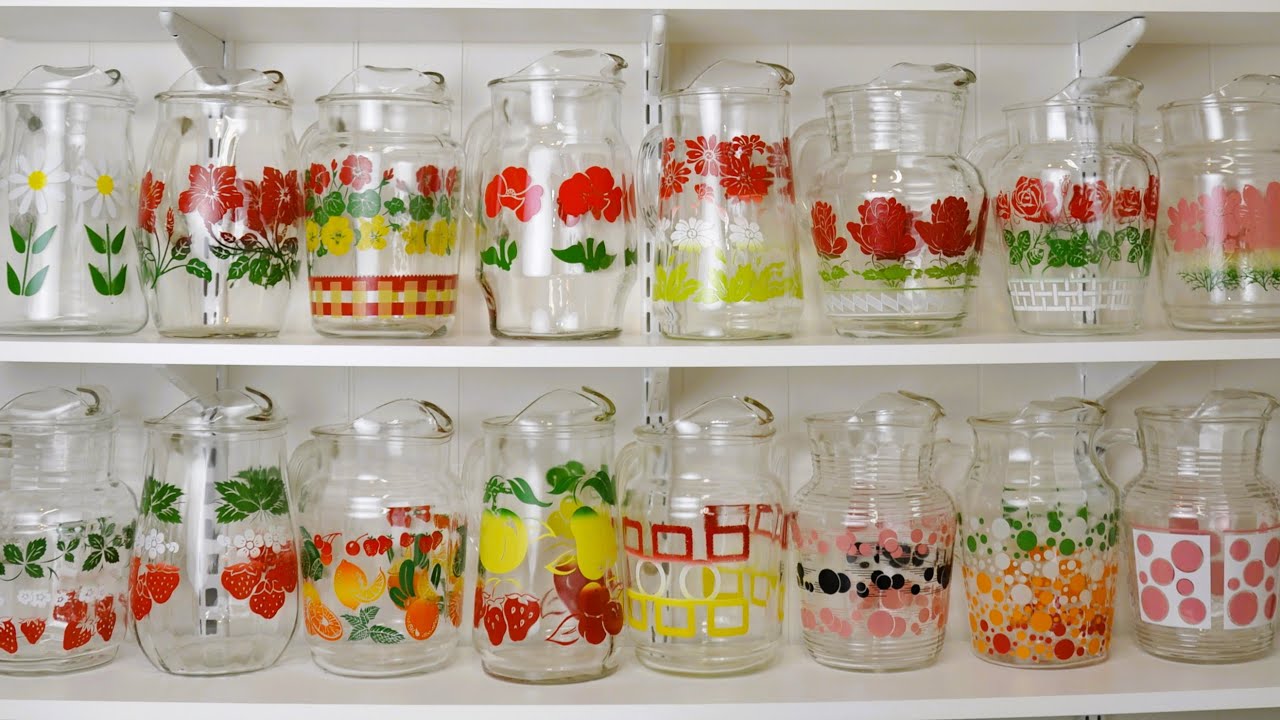 Fabulous Vintage Retro 50s-70s Colorful GLASSWARE PITCHERS, TUMBLERS & SWANKY SWIGS Mega Collection!