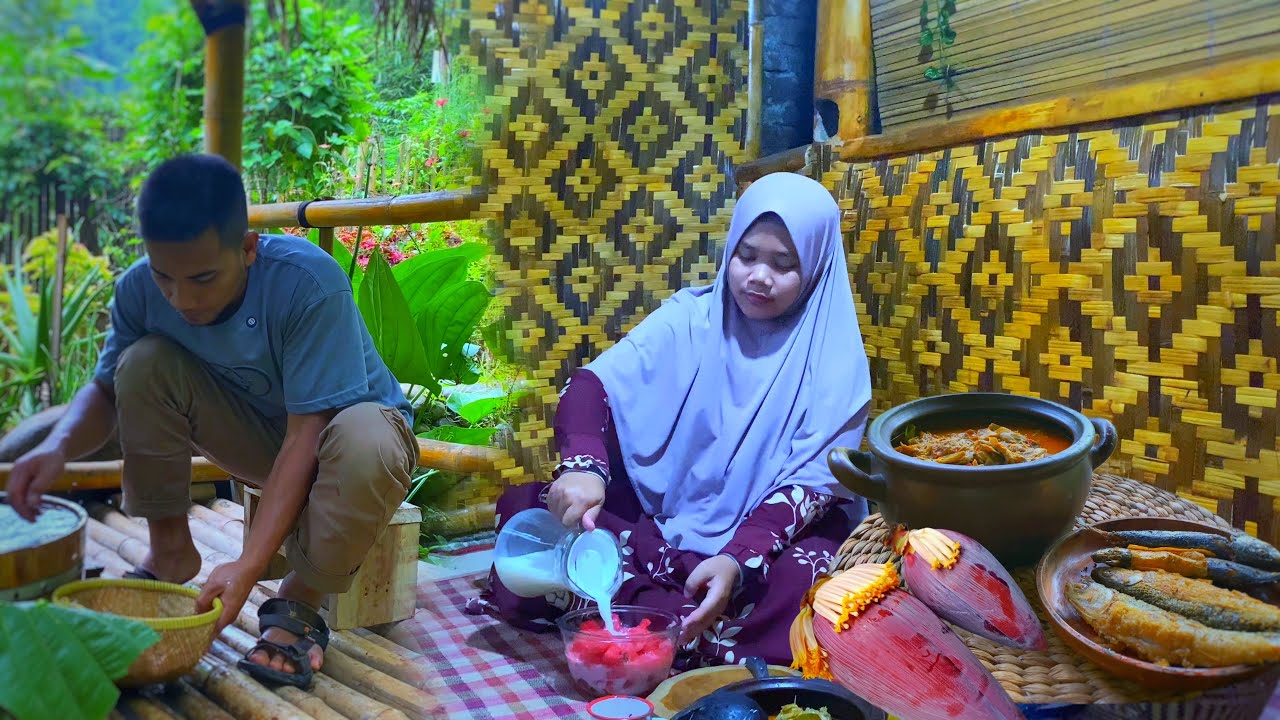 Hidup di Desa | Masak gulai jantung pisang untuk buka puasa | Bukber bareng keluarga 