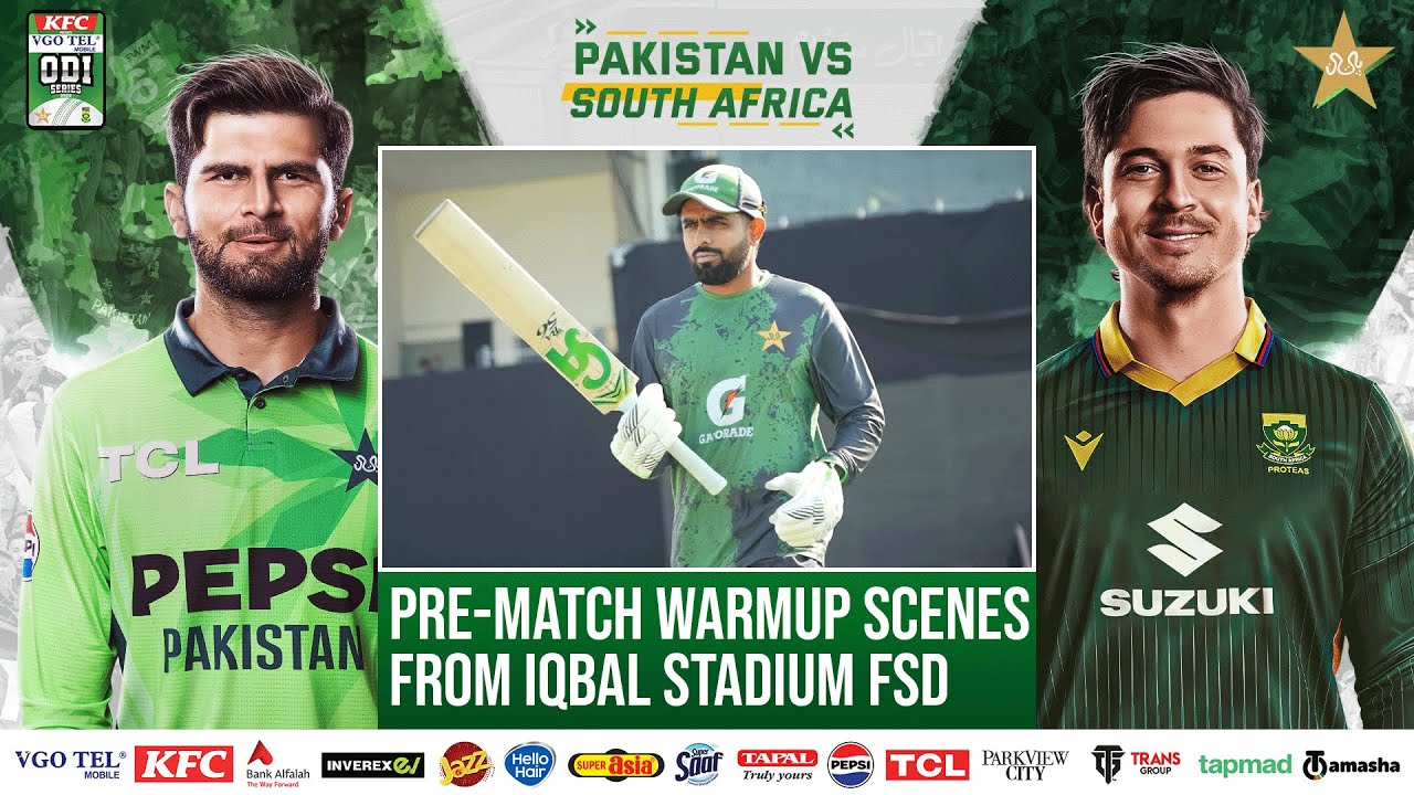 Pre-match warmup scenes from Iqbal Stadium FSD | Pakistan vs South Africa ODI Series | 2nd ODI