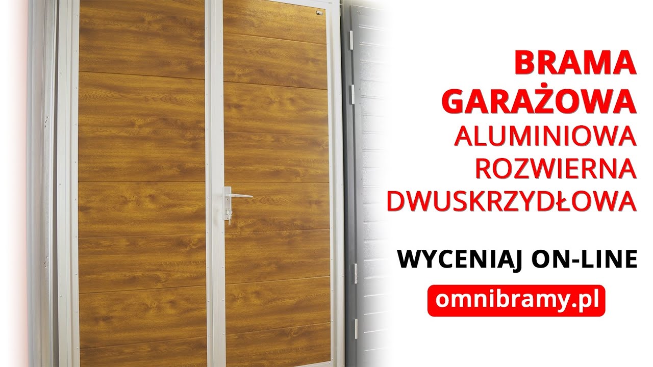 Brama Garażowa Aluminiowa Rozwierna Dwuskrzydłowa WYCENIAJ ON-LINE omnibramy.pl